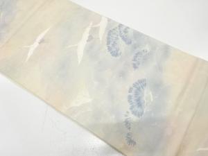 群鶴に笠松模様織り出し　袋帯
